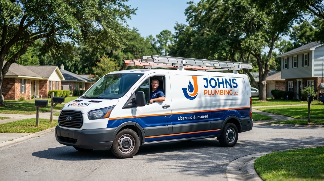 Johns Plumbing LLC service van in Midlothian, TX
